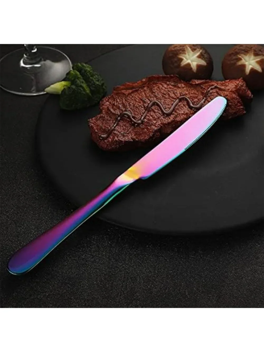 Colorful Rainbow Flatware Set - 20-Piece Stainless Steel Utensils for 4